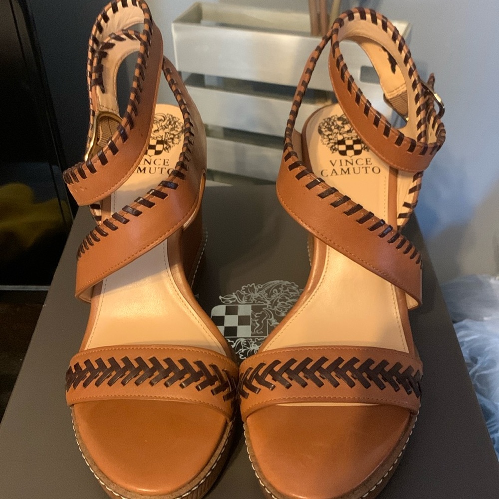 Vince Camuto wedge ankle strap sandals new  size 7.5